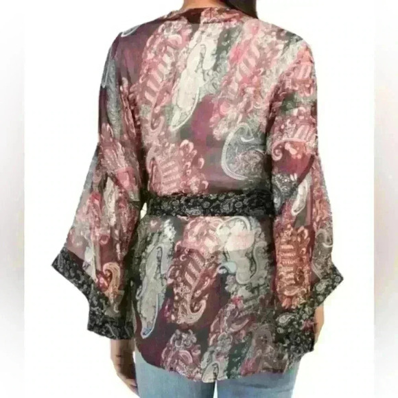 Steve Madden Sonoma Belted Paesley Kimono One size - Picture 3 of 5